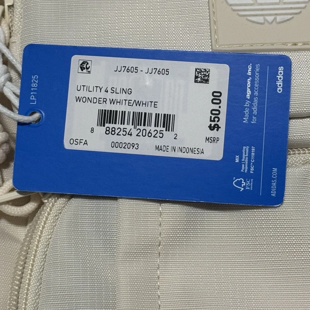Adidas Utility 4 Sling Crossbody Bag Wonder White Unisex OSFA‎ New With Tags